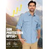 linlon Mens Safari Shirts Long Sleeve UV Protection Hiking Fishing