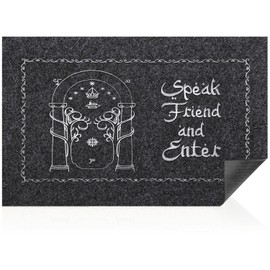 AAZZKANG Speak Friend and Enter Welcome Mat Funny Indoor Outdoor Doormat with Non Slip Ultra Absorb Mud Entrance Mats for Front Door Outside Inside Large 60x90cm