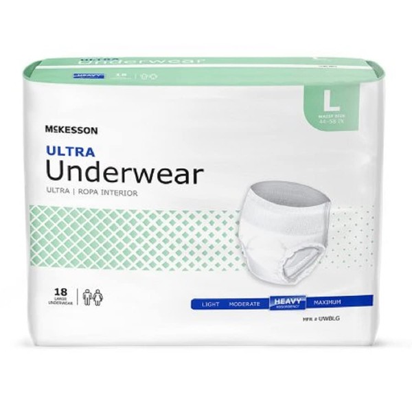 MCK83883101 - Adult Absorbent Underwear McKesson Ultra Pull On Large Disposable Heavy Absorbency