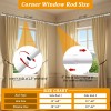 Nicecho L Shape Heavy Duty Curved Curtain Rods for 2