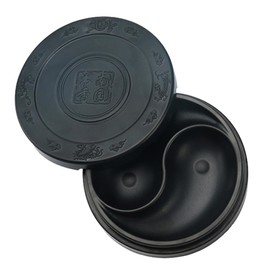 NUOBESTY Inkstone Chinese Ink Calligraphy Ink Stone Calligraphy Ink Dish Ink Wells with Lids Chinese Calligraphy Natural Japanese Ink Drawing Tool Round Student Composite Material