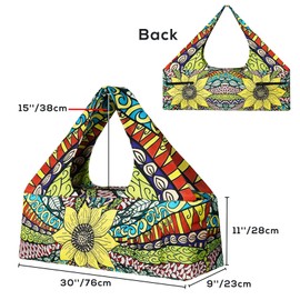 BagYG Yoga Mat Bag - Large with Strap, Zipper and Pockets Bags Carriers Fits All Your Stuff for Women Most Size Mats, Sunflower, 30/''x9/''x11/'' (BagYG-31152379)