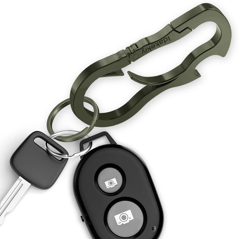 Idakekiy Dual Carabiner Keychain Mutil Tool with Key Chain Bottle