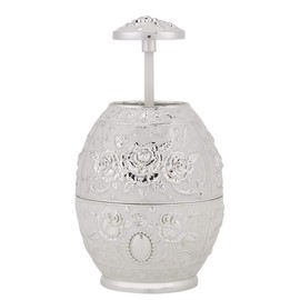 Bewinner Portable Retractable Toothpick Holder Metal Zinc Alloy Shell Toothpick Holder Flower Pattern Hand Press Toothpick Dispenser Gifts for Men (Silver)