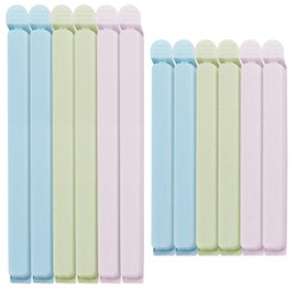 12 Pack Large Food Bag Clips, Long Bag Clips for Food Storage, Sturdy Plastic Food Clips Reusable Colorful Sealing Clips for Snack, Coffee, Home, Kitchen, Travel, Camping(15.5cm&12cm) (12)