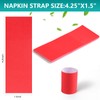 XINGYUNDEL Paper Napkin Bands,Napkin Rings Self Adhesive,Silverware Wraps Bands(Red,2000 pcs)