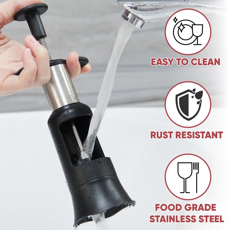 PIUGERU Cherry Pitter Tool, Large 33mm Seed Remover, Food-Grade Stainless