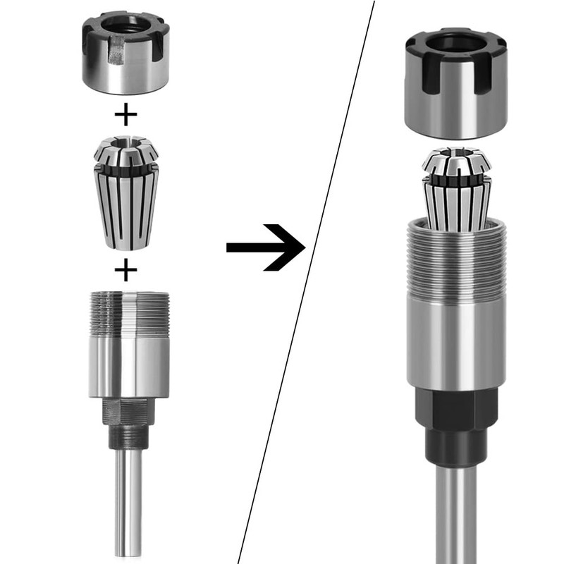 Bestgle Spring Collet Extension Bar CNC Milling Router 12.7mm Shank