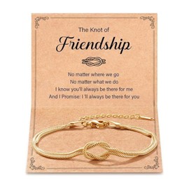 Best Friend Bracelet Love Knot Matching Bracelets for BFF Friendship Long Distance Bracelet for 2/3/4/5/6 Birthday Christmas Jewelry Gifts