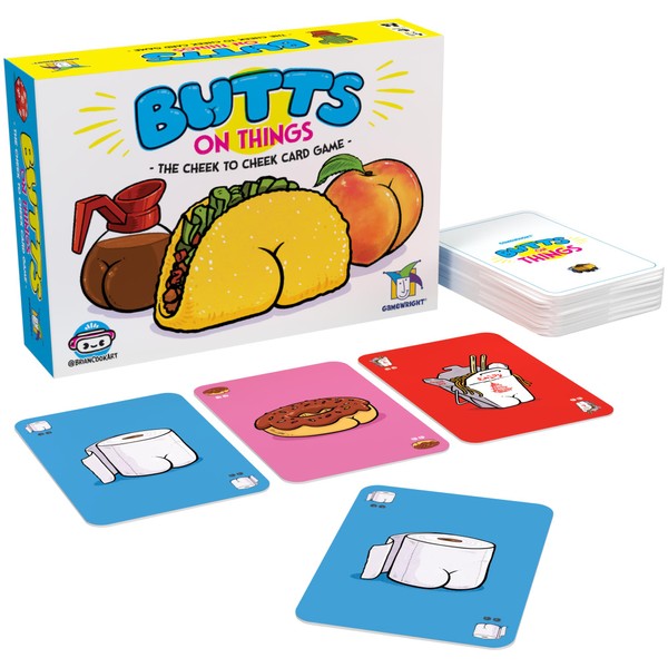 Gamewright - Butts On Things - The Cheek to Cheek Card Game - for Kids Ages 8 and Up - Perfect for Family Game Night!