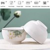 5 Pack Porcelain Bowls With Lotus Pattern, 4.5" x 2.36"