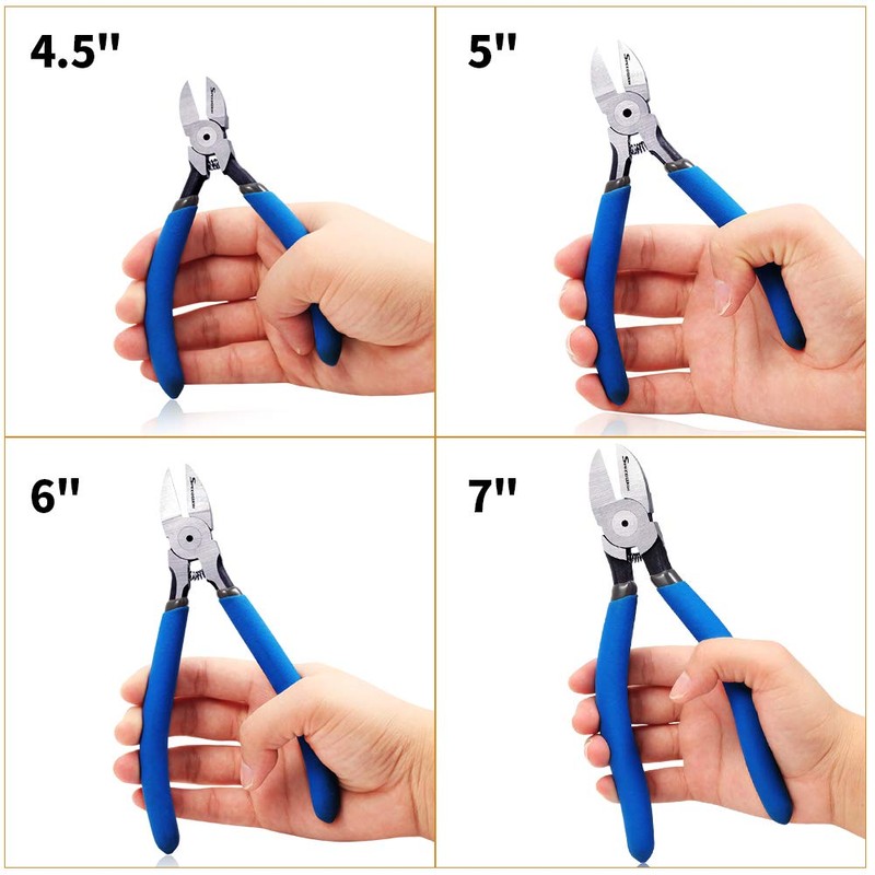 SPEEDWOX Flush Cutters 7 Inches Flush Cut Plastic Nippers Angled