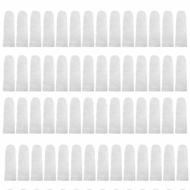 VIVIIHOO Pack of 100 Cotton Finger Cots - Breathable and Non-Slip, Fingertip Protection, Finger Caps Cover for Home and Work (White)