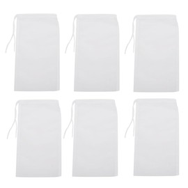 6Pack Fine Media Filter Bag for Aquarium 180 Micron Extra Fine Drawstring Filter Bags Reusable Nylon Media Bags for Fish Tank(Fine,3.5''x8.2'')