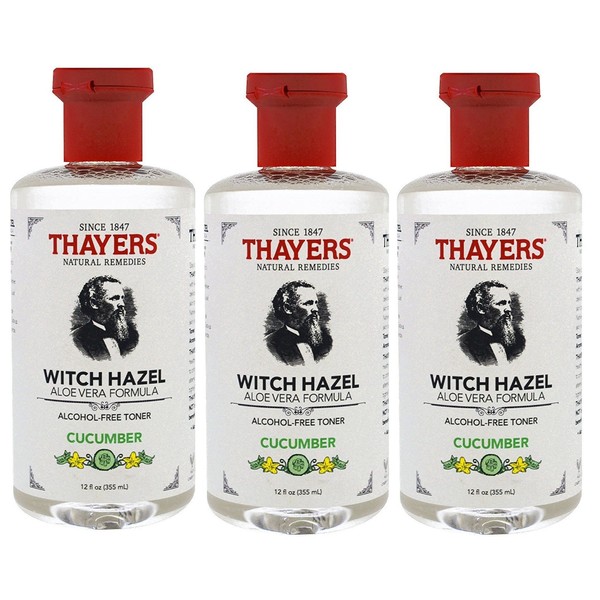 Thayers Alcohol Free Witch Hazel with Aloe Vera, Cucumber 12 oz (Pack of 3)