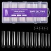 Cycullinyt 240Pcs Square Soft Gel Nail Tips, Long Square Nails,
