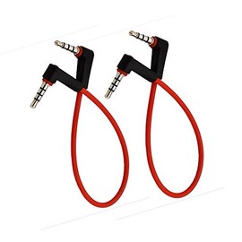 MMNNE 3.5mm Audio Cable Short 2Pack 8inch TRRS 4-Pole 3.5mm Male Right Angle to 3.5mm Male Right Angle Audio Cable