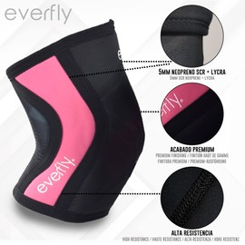 EVERFLY Knee Support Sports Crossfit 5 mm - 1 Pair - Muscle Training Rotulane Ligamentaris - Neoprene SCR Black - Gymnastics Calistenia - Compression Sleeves - Men Women (S)