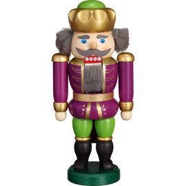 Seiffener Volkskunst Nutcracker Exclusive King 20 cm Made in Germany (Purple/Green)
