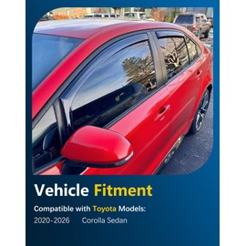 CXZHAZD Shatterproof in-Channel Rain Guards for Toyota Corolla Sedan 2020-2026, Clip-on Window Deflectors Vent Window Visors Rain Sun Wind Guards Shade Deflectors, 4 pcs