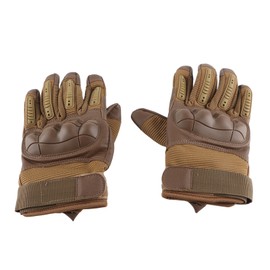 Motorcycle Gloves Hard Knuckle Breathable Good Grip Anti Slip Full Finger Powersports Gloves for Lumbering Heavy Industry Brown M