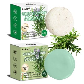 Shampoo and Conditioner Set ,Rosemary Oil for Hair Growth,Shampoo Bar and Conditioner Bar-Shampoo for Men,Women,Strengthening,Thickening & Volumizing,Deep Clarifying for Scalp,Reduces Hair Loss-2 Pack