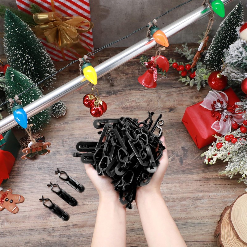 Blulu 150 Pcs Christmas Light Clips Hooks, Outdoor Universal Gutter