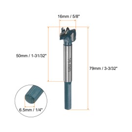 HARFINGTON 2pcs Forstner Drill Bit 16mm (5/8") Carbide Forstner Bits Wood Hinge Hole Opener Cutter with Hex Shank for Woodworking Drilling