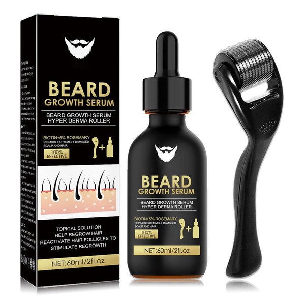 Beard Grooming Kit For Men, Beard Growth Kit With Beard Derma roller & Beard Growth Serum, Beard Care Kit, Beard Kit For Men With Beard Roller For Growth & Beard Oil For Men Growth