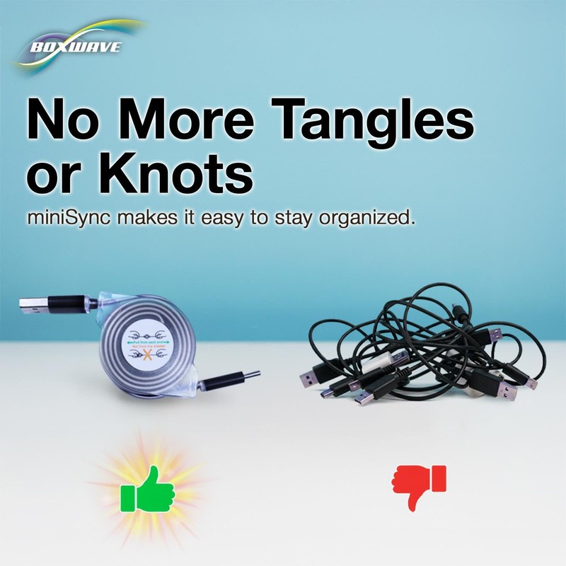 BoxWave Cable Compatible with Moondrop Nekocake - miniSync - USB-A