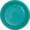 Small 7" Plastic Disposable Plates -Vibrant Solid Colors Appetizer Dessert