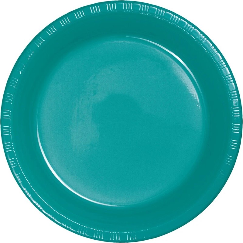 Small 7" Plastic Disposable Plates -Vibrant Solid Colors Appetizer Dessert