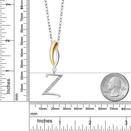 Gem Stone King Initial Pendant Necklace Letter A to Z Alphabet | 925 Sterling Silver | White Moissanite | Gift Women Mother's Day Christmas Wife Mom Girlfriend Anniversary Birthday | By Keren Hanan