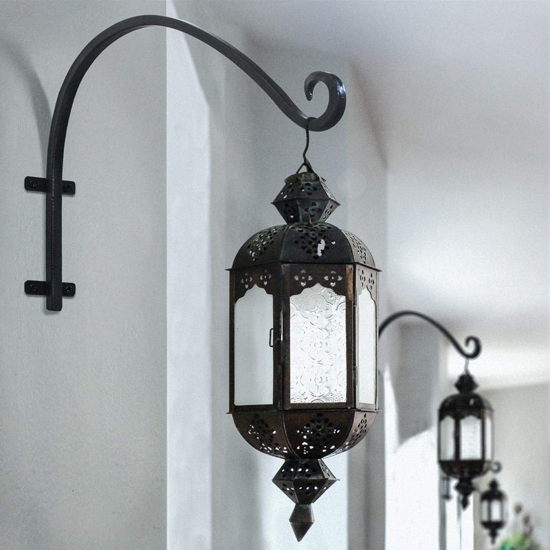 Lifyzoon Heavy Duty Hanging Plant Bracket: Outdoor Hand-Forged Hanging Plant