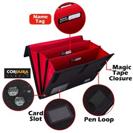 Rough Enough Accordion Expanding File Folder Document Organizer Portable Expandable Portfolio Storage for Office Travel Black Cordura