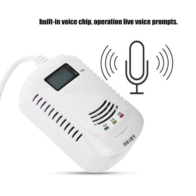 Combustible Gas Detector Live Action Speech LED Display Alarm Combustible