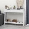 TaoHFE White Narrow Console Table with Storage Modern Wood Entryway