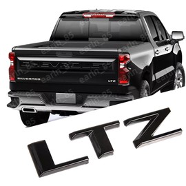 Replacement for 2019-2023 Silverado 1500 Rear Tailgate LT LTZ Letter Logo 3D Emblem Badge Sticker Z71 (Glossy Black, LTZ)