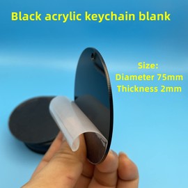 Black Acrylic Keychain Blanks 30 Pieces Round Acrylic Blanks 3”Black Acrylic Circle Sheet with Hole 75x2 mm Acrylic Circles for DIY Craft Hangings and Décor Tags Projects