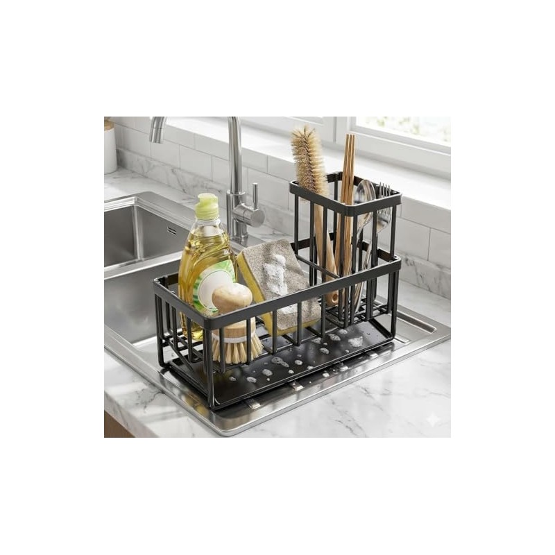 Sink Organiser, Sink Organiser, Dish Drainer Dishes, Kitchen Sponge Holder,