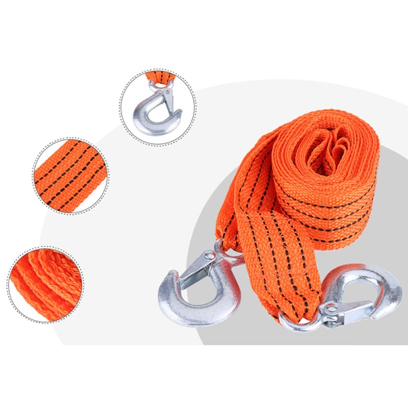 4 Meter Duty 3 Ton Towing Strap with Hooks -