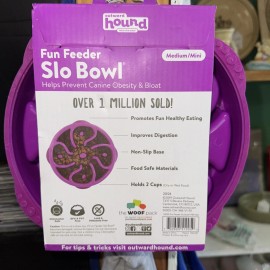 hound Outward Hound Fun Feeder Slo Bowl, Slow Feeder Dog Bowl, Medium/Mini, Purple