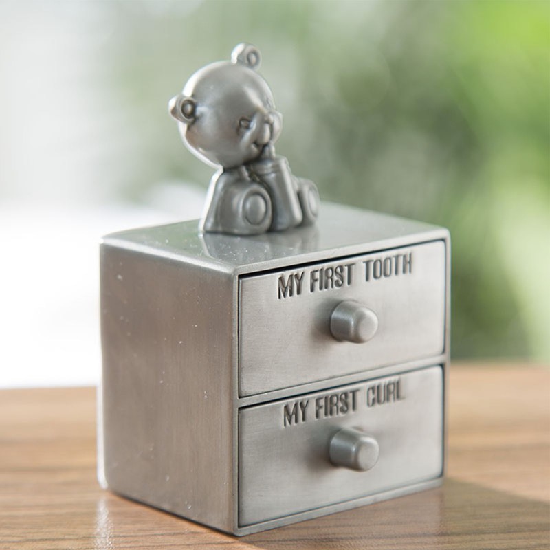 Tooth Fairy Keepsake Box Alloy Structure Soft Inner Wall Bear