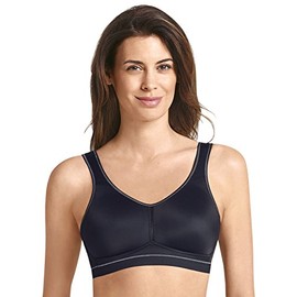Anita Care 5300X-001 Women's Vivana Active Black Microfiber Non-Padded Non-Wired Plus Size DD+ Support Mastectomy Sports Bra 38D