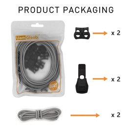 UamGlsob Elastic No Tie Shoe Laces Replacement for Water Sandal, Round Bungee Stretchy Lock Shoelaces for Adults and Kids, One Size 47" (Grey)