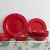 LEHAHA Red Melamine Dinnerware Sets, 18-Piece Melamine Dishes Set, Lightweight
