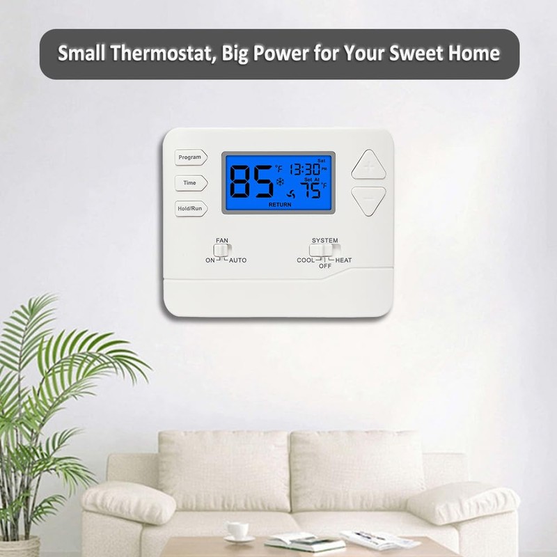 Programmable Thermostat for House, 5-1-1 Day Programmable Digital Energy-Saving Thermostat，Multi-Stage,