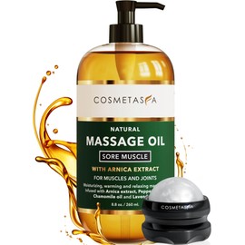Cosmetasa Cosmetasa Massage Oil for Sore Muscles with Roller Ball - Soothes Joints & Muscles with Arnica, Lavender Oil, Peppermint Oil & Chamomile Extract - Perfect Valentiense Day Gift