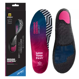 SPENCO 21778 Ground Control, Low Arch (Flat Feet), Ergonomic Hard Corrective Insole, For All Sports, Daily Life, Adjustable Size, Power Plate, Ground Reaction Gel Pad, Unisex, Size XL, 11.8 - 12.4 inches (30 - 31.5 cm), Black/Purple