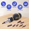 FyMosem 9-in-1 Ratchet Multi Screwdriver, Stubby Ratcheting Screwdriver Mini Multi-Bit